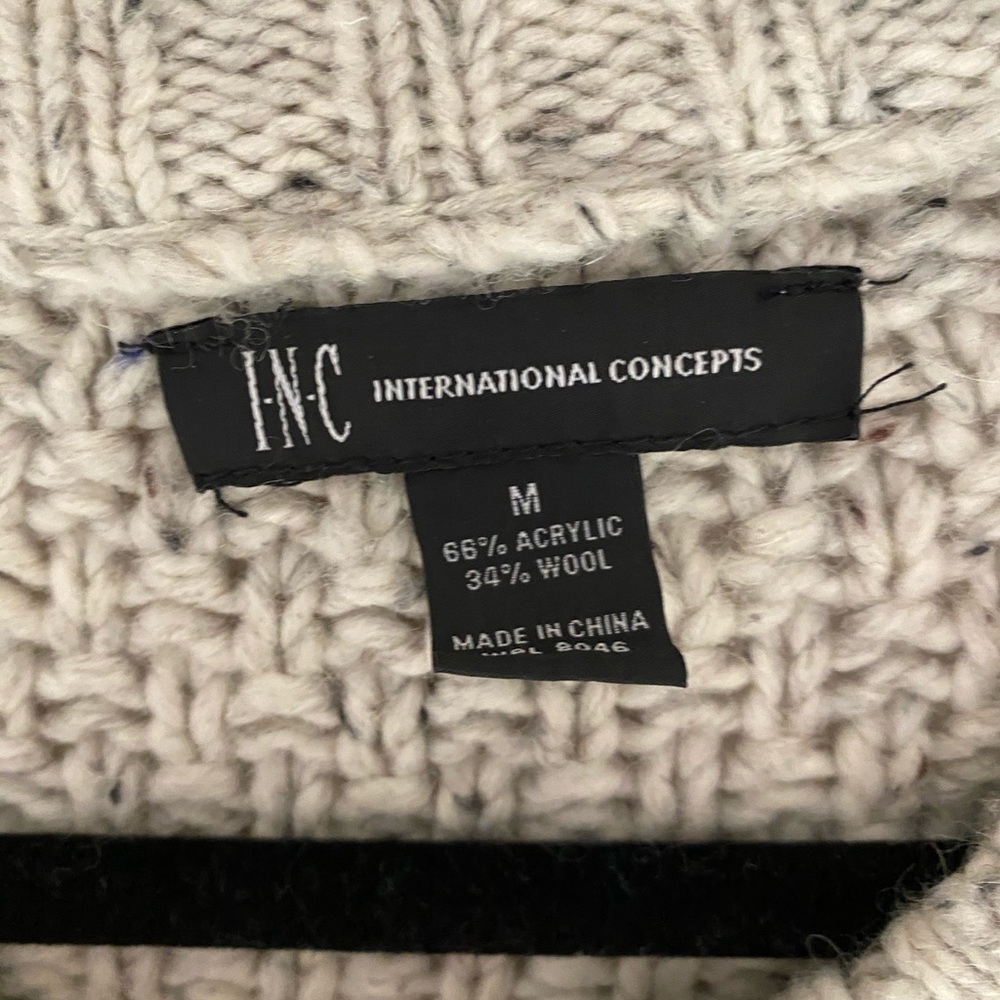 INC Cream Button Up Cardigan - Picture 3 of 4